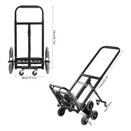 YIYIBYUS Stair Climbing Cart, 400 lbs Load Capacity, Heavy Duty Folding Hand Truck Dolly w/Dual Wheels 551lb Capacity Upgraded Steel Tube Stair Climber for Warehouse Shopping Airport