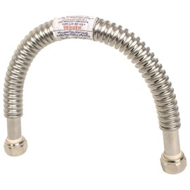 2 Pack Heavy Duty Durable Stainless Steel Corrugated Water Flex Connector with Extra Thick Washers for Water Heater and Water Softener (18x3/4 FIP)