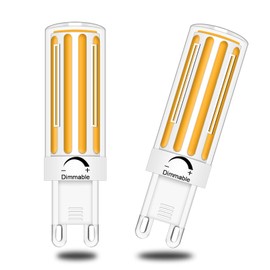 TRIJZHOU G9 LED Bulb Dimmable 8W Equivalent 80W Halogen Light Bulbs T4 Warm White 2700k COB G9 Bi Pin Base, No-Flicker 360°Beam Angle 120V 800LM Pack of 2
