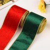 HIXNUG 2 Rolls Velvet Wired Ribbon Wide Wired Edge Ribbon