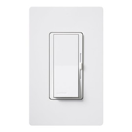 Lutron DVSTV-WH Diva 8 Amp 3-Way/Single-Pole 0-10V Dimmer, no Neutral Required, White