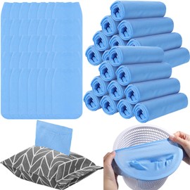 Ribbonlic 100 Pcs Pool Skimmer Socks with Bag Savers for Pool Baskets Skimmers Ultra Fine Mesh Screen Filter Sock Pool Nets for Storage Cleaning Debris Leaves Above Ground Inground Pool (Blue)