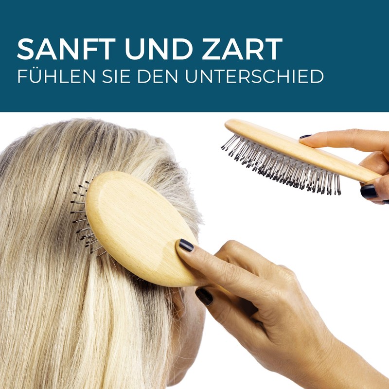 Remos Narrow Hair Brush with Steel Pins and Nubs, Suitable