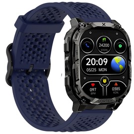 Lamshaw Compatible with CARBINOX Vortex bands, Silicone band with Metal Buckle Compatible with CARBINOX Vortex, X-Ranger, Vortex, Vesta, Blaze Round, Blaze S, Blaze Square Smart Watch (Blue)