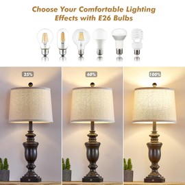 SAIWEYA 27.5" Vintage Farmhouse Table Lamps Set of 2 Bedside Lamp, 3 Way Dimmable Bedroom Lamps with 2 USB Ports +AC Outlet Touch Nightstand Lamp Rustic Lamp (Antique Black)