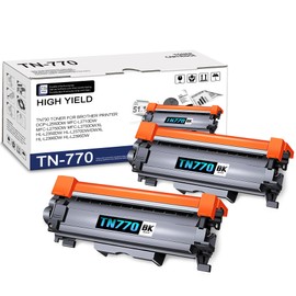2-Pack TN770 High Yield Black Toner Cartridge, Compatible Brother TN-770 for MFC-L2710DW HL-L2350DW HL-L2395DW HL-L2390DW HL-L2370DW DCP-L2550DW MFC-L2750DW Printer.
