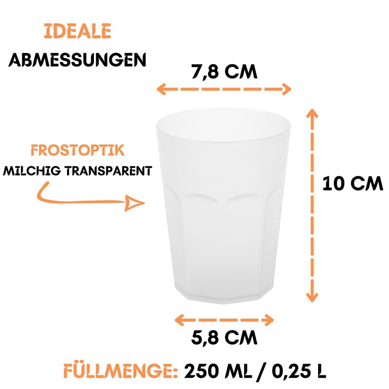 Engelland 20 x Plastic Cups Frosted White Drinking Cups Party