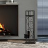 Fire Beauty 5 Piece Black Steel Fireplace Tool Set Fireplace