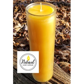 Beeswax Vigil Altar Prayer Meditation Candle, Burns up to 100 Hours Glass Jar. Pure 100% Beeswax. US Made and Sold by Natural Light Candles