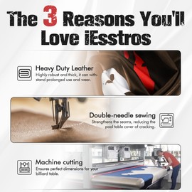 iEsstros 6.5ft Pool Table Cover 6.5 Feet Billiard Table Covers Leather Waterproof Pool Table Cover for Protecting Pool Table Felt Pool Table Accessories-Brown