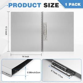 Chivertion Aluminum Clipboard 11'' x 17'' Metal Fold-Over Panel Featuring an 7" Hinge Clip, Silver