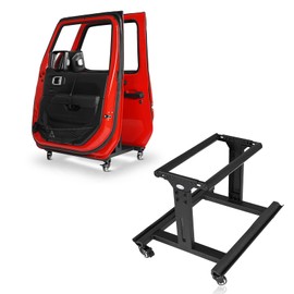 Hooke Road Wrangler & Bronco 2 Doors Storage Holder Sliding Cart Door Hanger Rack Stand Bracket for 1981-1986 Jeep CJ-8 & 1987-2025 Wrangler YJ TJ JK JL Gladiator JT & 2021-2025 Ford Bronco