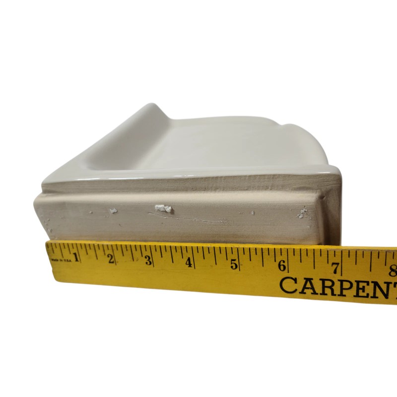 Almond Beige Almond Bone Ceramic Shower Corner Tray Soap Dish