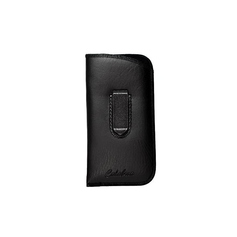 Calabria Eye Glasses Case Soft Black Vertical Pocket Clip Men/Women