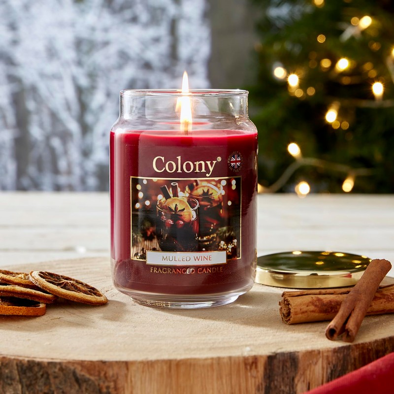 Colony Mulled Wine Large Jar, Up to 100hrs, Burgundy