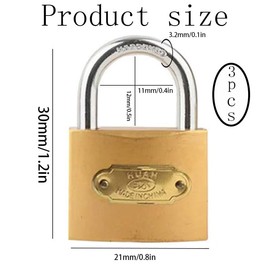 MeiyiZheng 3-Pack 20mm Small Brass Padlocks with 9 Keys – Heavy Duty, Waterproof, Anti-Rust, Single Keyed (Non-Interchangeable), Outdoor Secure for Travel,Mini Luggage, Toolbox, Cabinet & More