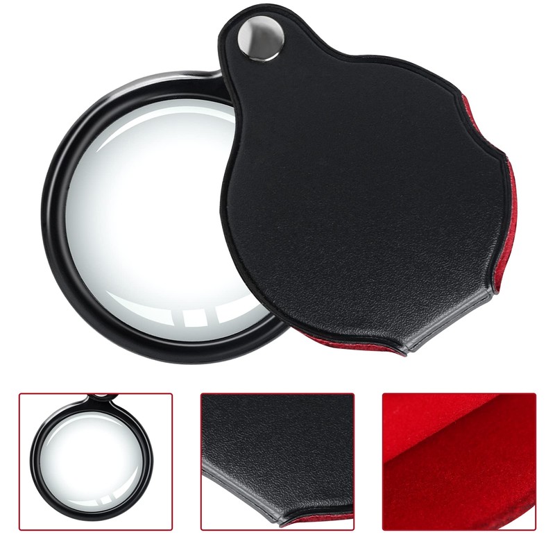 20X Pocket Magnifier - Black Mini Portable Handheld Folding Eye