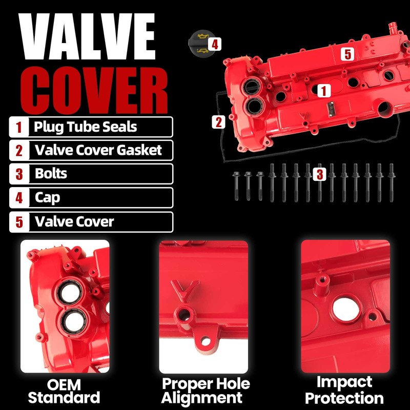 MITZONE Valve Cover Compatible with Ford Edge Escape Explorer Focus