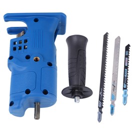 Reciprocating Saw Attachment Kit for Cordless Drill, Reciprocating Saw Adapter for Electric Drill, Electric Reciprocating Saw Kit with 3PCS Blades for Wood Metal Cutting