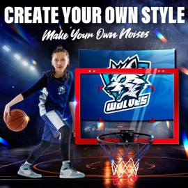 Mini Basketball Hoop (Replaceable Backboard Cards Design) Over The Door Mini Hoop Basketball Gift/Door Mount Wall-Mounted