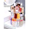 Cq acrylic Rotating Makeup Organizer,Adjustable Spinning Skincare Organizer for Vanity,Countertop,Clear
