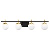 Ralbay Mid Century Modern Vanity Light Fixture 4-Light Milky Glass