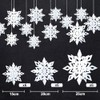18 Adornos de Copos de Nieve Blancos de Navidad de