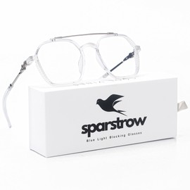 Oversized Aviator Blue Light Blocking Glasses for Men & Women – Reduces Eyestrain, Enhances Visual Clarity & Promotes Better Sleep – Ideal for Computer, Gaming, TV & Phone Use (White-Silver)