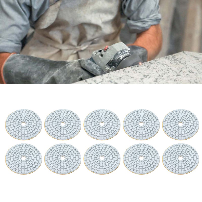 10Pcs 3in Diamond Wet Polishing Pad Soft Grinding Discs Polisher