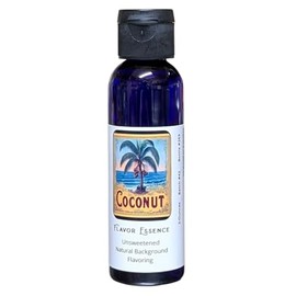 COCONUT Flavoring by Flavor Essence (Unsweetened, Natural Background Flavoring) 2 Oz.| For Beverages: coffee/tea, shakes, smoothies, bar drinks. For Foods: baking, doughs, batters, frostings, yogurt