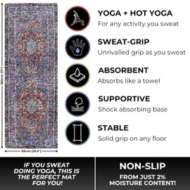 Plyopic All In One Yoga Mat | Luxury Sweat-Grip Mat/Towel Combo | Eco-Friendly Natural Rubber | Ideal for Yoga, Pilates, Bikram, Hot Yoga, Workout and Exercise
