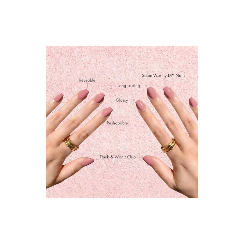 Uñas postizas de gel suave, cortas, cuadradas, de cobertura total,