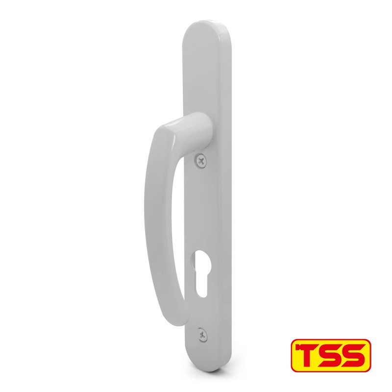 TSS White UPVC Door Handle Pair Set, Sprung, 92mm PZ