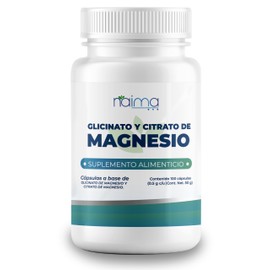 NAIMA Citrato de Magnesio y Glicinato de Magnesio 100 Cápsulas | Suplemento Alimenticio | Ingredientes Naturales | Puro, Alta Absorción | Energía y Bienestar General | Sin Aditivos