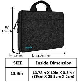 HSEOK Laptop Sleeve 13.3 Inch Case Briefcase Compatible with MacBook Pro 14 inch 2021 M1 Pro/M1 Max A2442 and All Model of 13.3 Inch MacBook Air/Pro, XPS 13, Most Popular 13"-13.5" Notebooks,B04K01