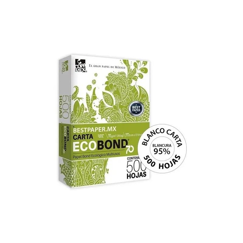 Papel Ecobond 70 Blanco Carta - 500 Hojas