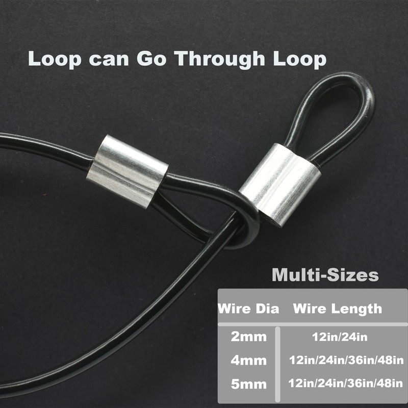 Floyutin 10 Pcs 2mm Wire 24 inch Vinyl Coated Stainless