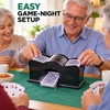 Manual 2-Deck Card Shuffler with Hand Crank, Black Playing Card