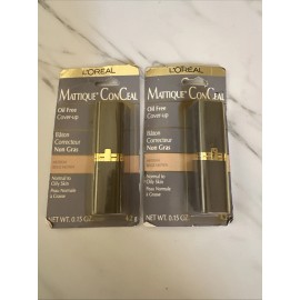 L'oreal Paris 2X L'oreal Mattique Oil-free Concealer Cover-up, Medium Beige. New