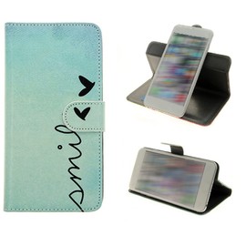 K-S-Trade Protective Case For Tecno Spark 10 360° Wallet Case Protective Cover Compatible With Tecno Spark 10, 'Smile' | Bookstyle Flip Case Bag