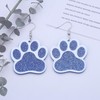Iaceble Acrylic Paw Print Earrings Silver Blue Paw Dangle Earrings