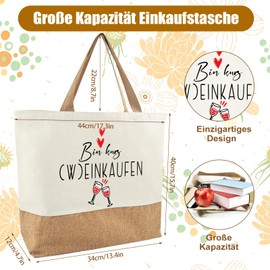 Tarklanda Jute Bag for Women, Fabric Bag Gift Women, Jute Cotton Bag, Shopping Bag Gift for Women, Girlfriend, Retirees for Birthday, Party, wine shopping