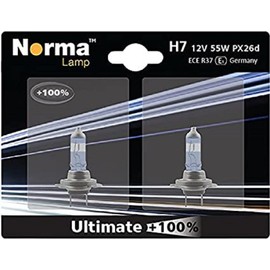 Norma 213607-202 H7 Halogen Headlight Bulb Double Blister Pack Ultimate with 100 Percent 12 V 55 W PX26d