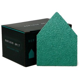 Serious Grit - 40 Grit 90mm x 65mm Triangle Sanding Sheets - Fits Milwaukee M12 Fuel Sanders - Heavy-Duty Hook & Loop Film Sandpaper Pads for Orbital Detail Sanders - 25 Pack Box