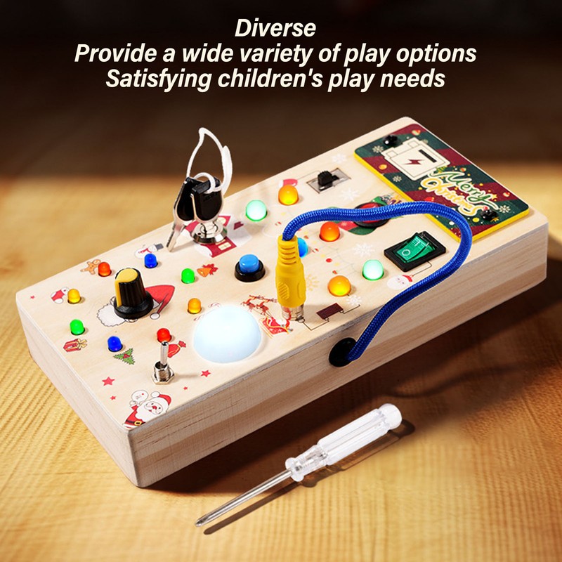 Lights Switch Board Toy Wooden Puzzle Early Education Fine Motor