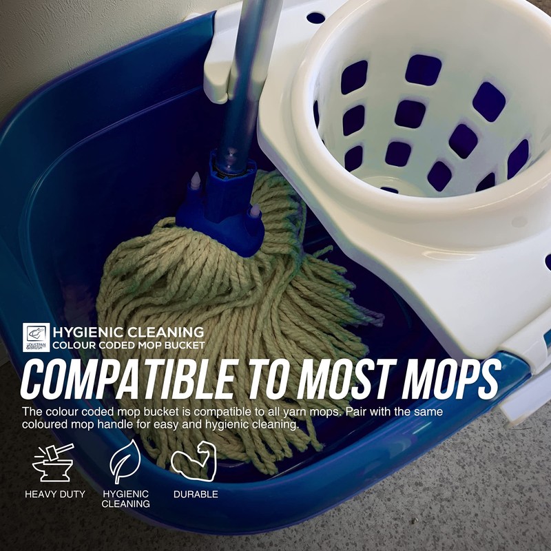 Colour Coded Mop Buckets − 12L Mop Bucket with Wringer