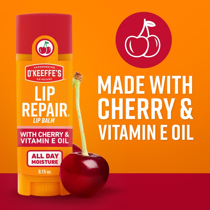 O'Keeffe's Lip Repair Lip Balm with Cherry & Vitamin E