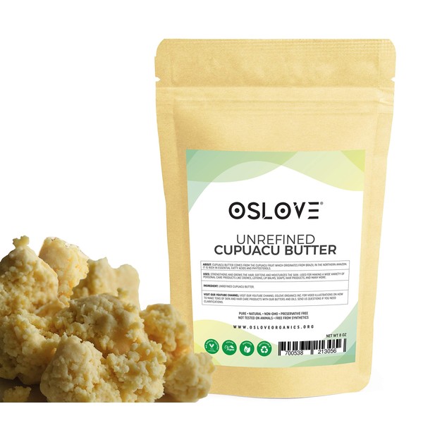 Cupuacu butter -Pure and Natural 8oz by Oslove Organics -Hand-packed, Fresh, Rich and Creamy in DIY mixes