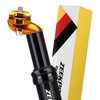 31.6 mm diameter spring-loaded seat post, lightweight and adjustable, spring-loaded