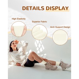 Justay 6 Pairs Pilates Socks with Grips for Women Soft Non Slip Crew Cotton Athletic Workout Barre Hospital Yoga Socks